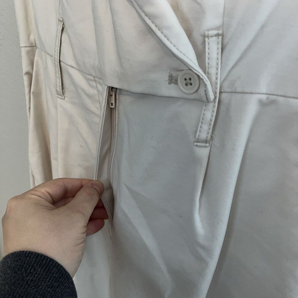Anthropologie Eliza Utility Straight Leg Jumpsuit In Off White Size 0 - Picture 6 of 10